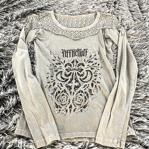 Women’s Affliction studded front top